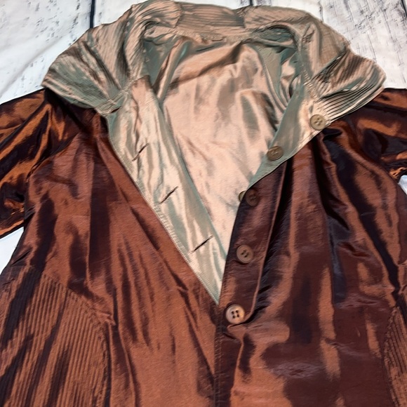 Women’s Reversible Brown Tan Rain Coat Jacket - Picture 3 of 10